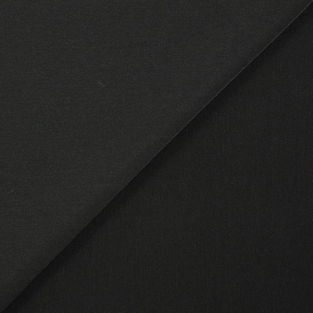 Crêpe de polyester satiné mat Marguerite noir