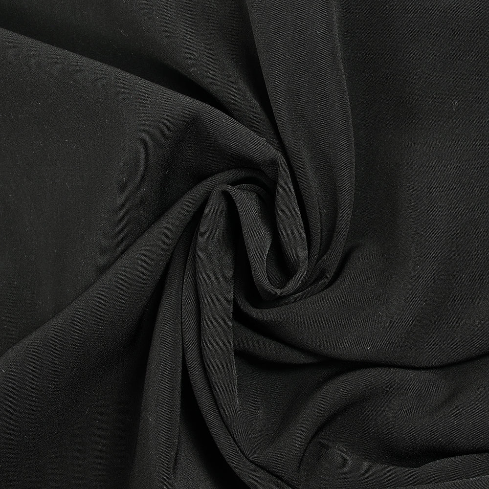 Crêpe de polyester satiné mat Marguerite noir - Image 2