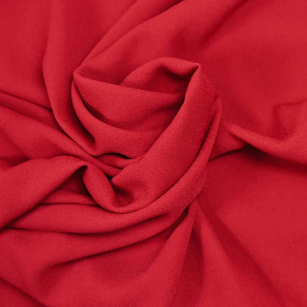 Crêpe de polyester rouge - Image 2
