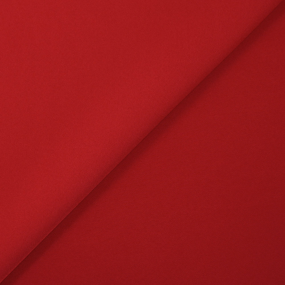 Crêpe de polyester rouge fraise