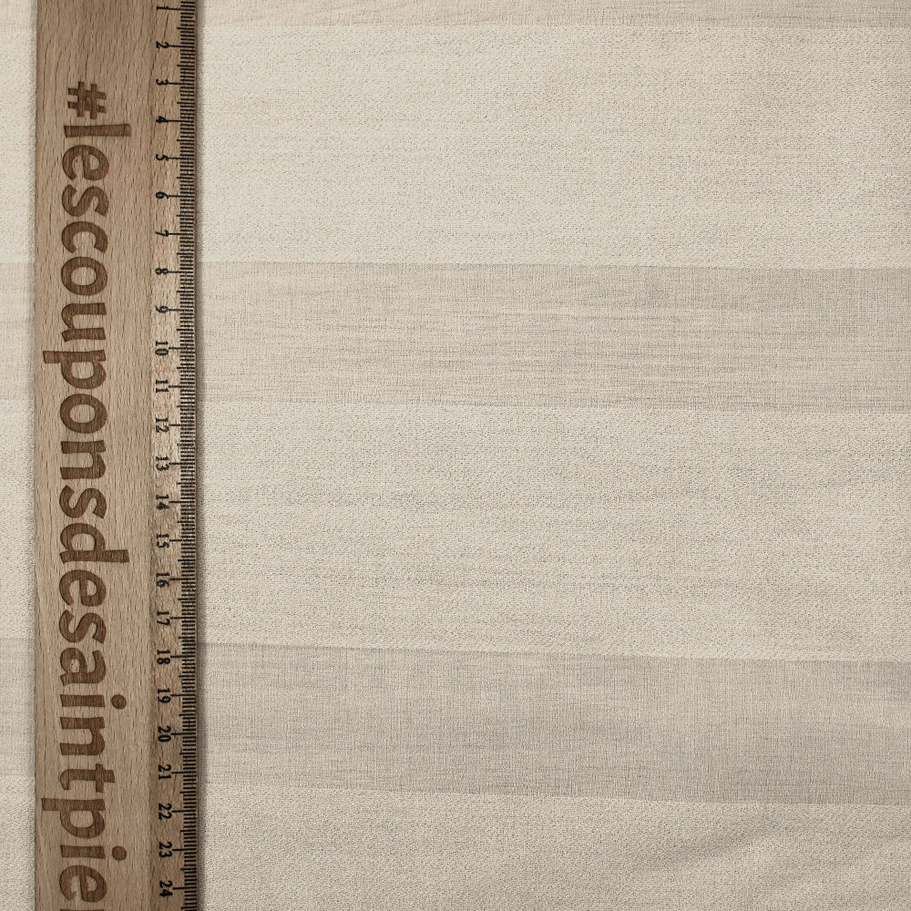 Crêpe georgette de soie rayé ivoire - Image 3