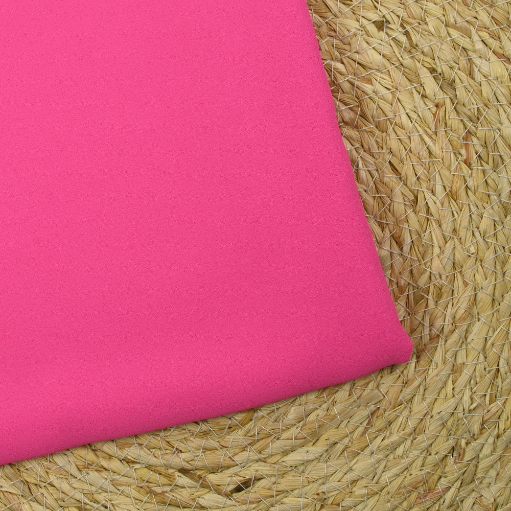 Crêpe georgette polyester rose bonbon
