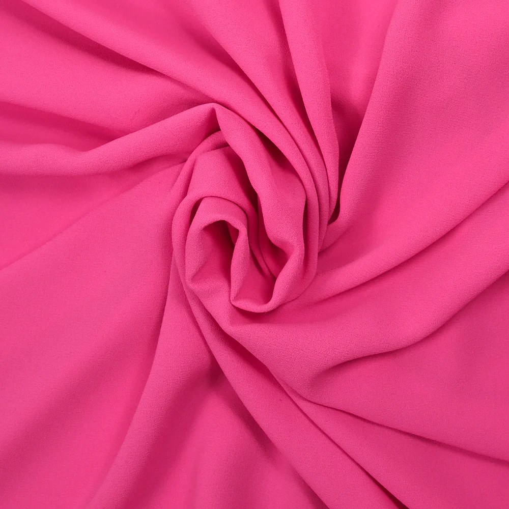 Crêpe georgette polyester rose bonbon - Image 2