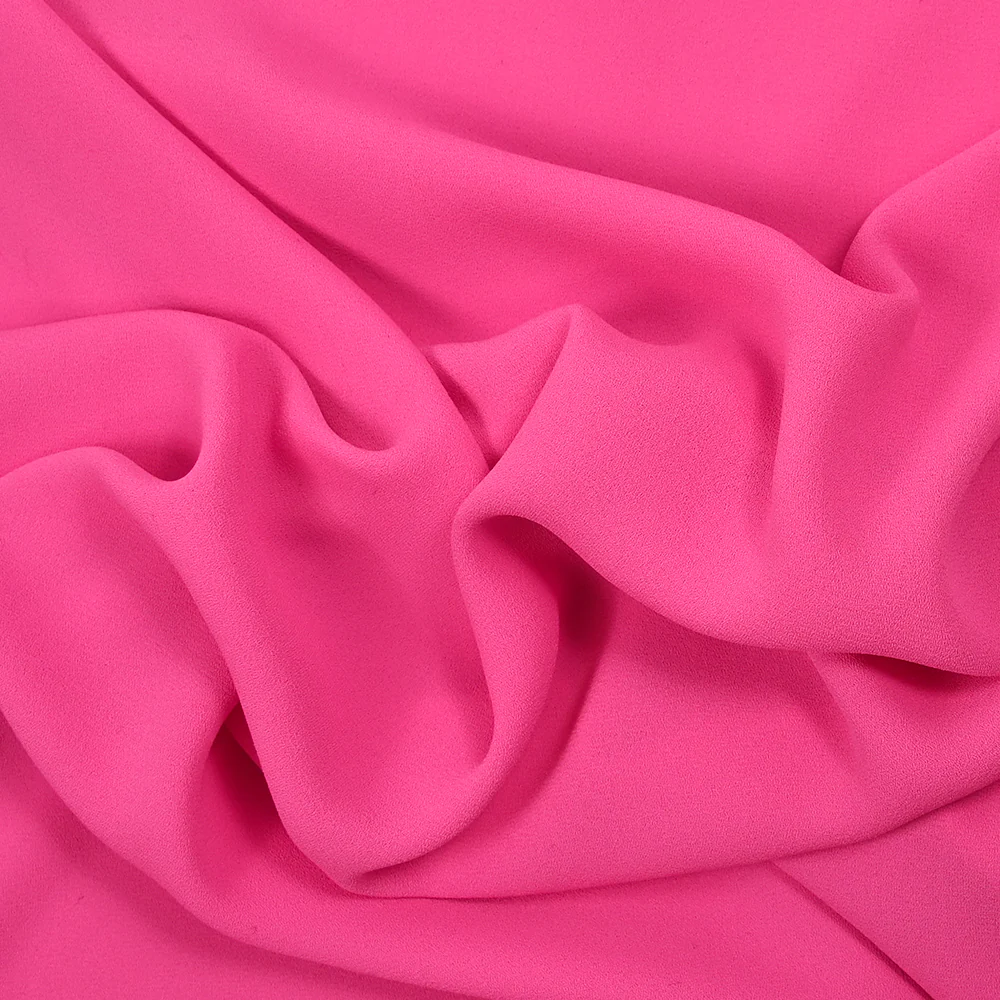 Crêpe georgette polyester rose bonbon - Image 3