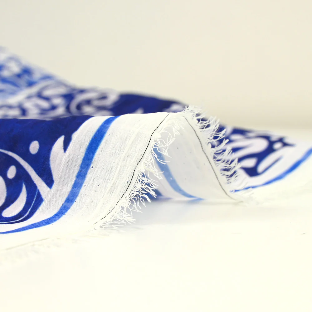 CrĂȘpe imprimĂ© Portugal bleu roi fond blanc - Image 6