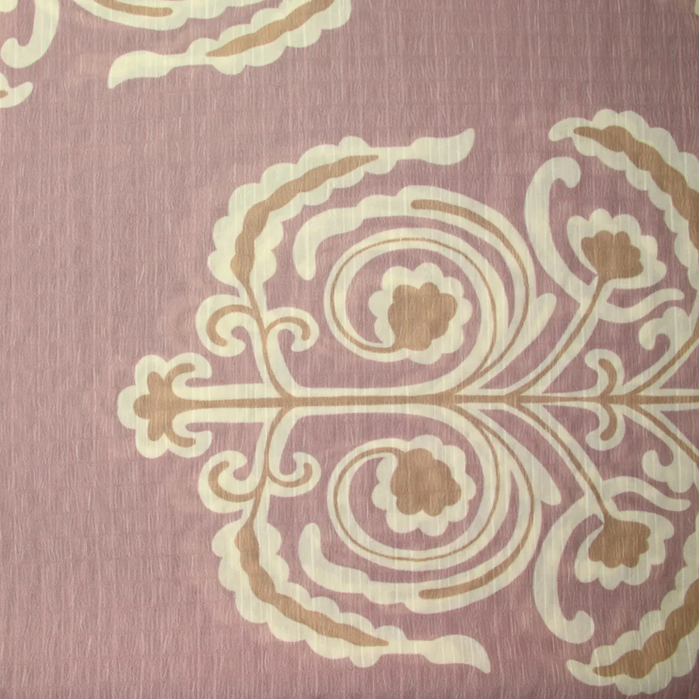Crêpe imprimé l’atelier des fleurs fond vieux rose - Image 3