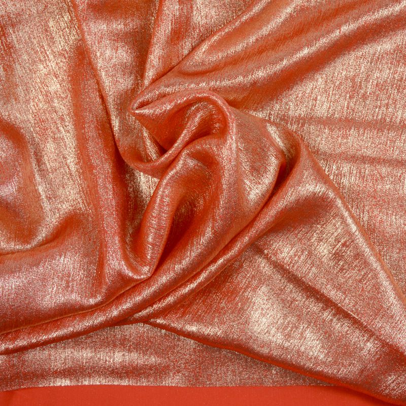 Crêpe irisé doré fond orange - Image 3