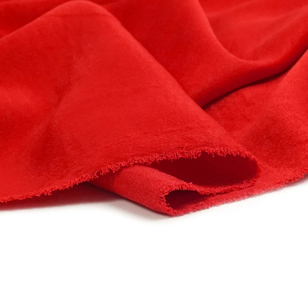 Crêpe Lenny envers satin froissé rouge - Image 4