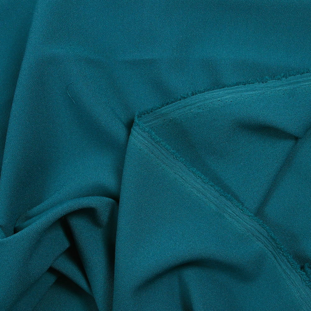 Crêpe polyviscose bleu canard - Image 3