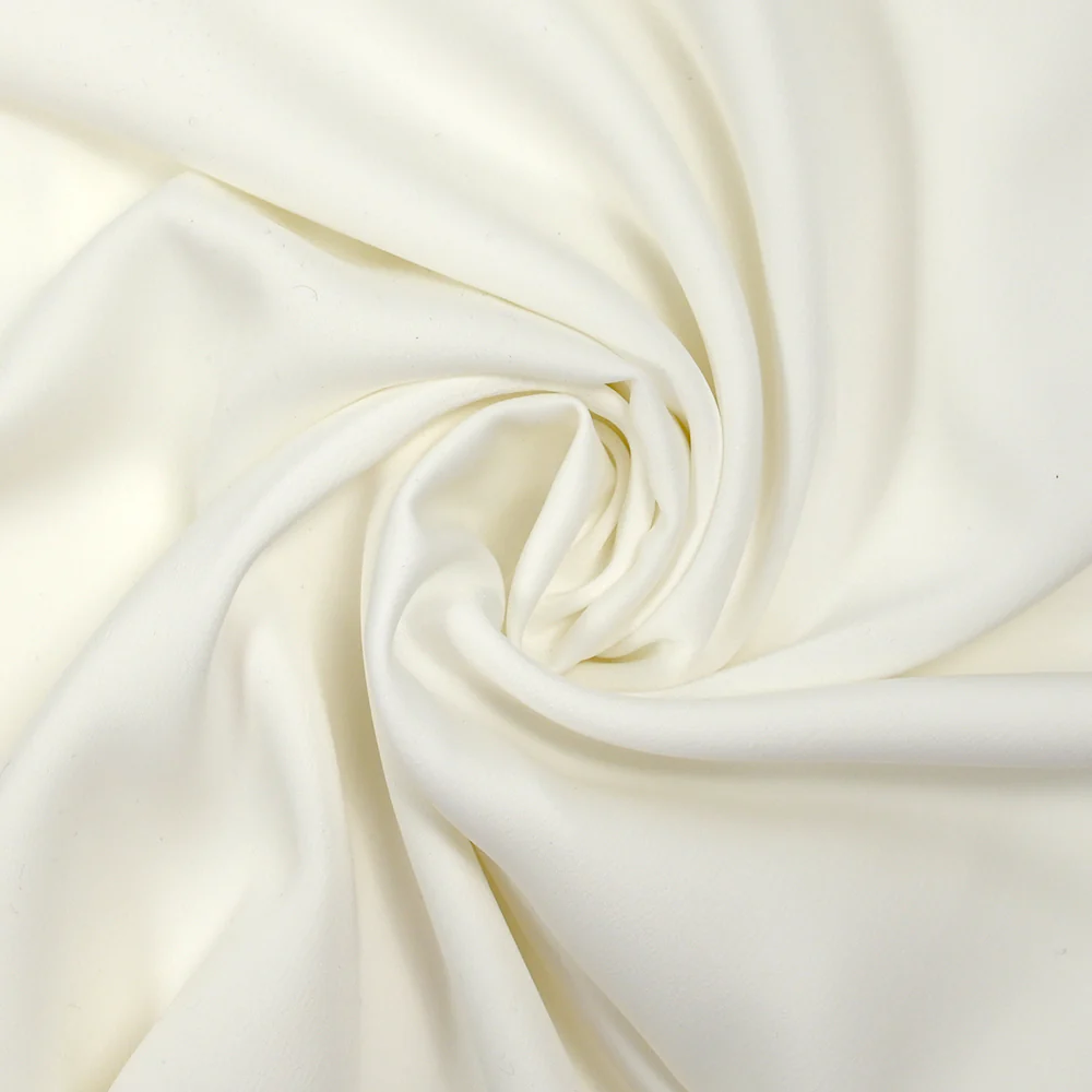 Crêpe satin de polyester mat blanc cassé - Image 2