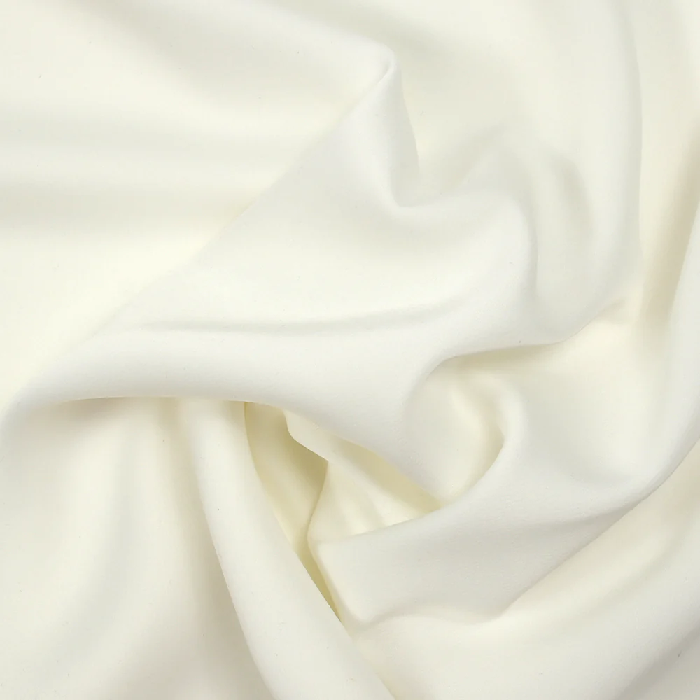 Crêpe satin de polyester mat blanc cassé - Image 3