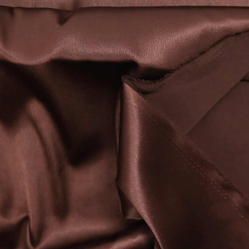 CrĂȘpe satin lourd marron - Image 3