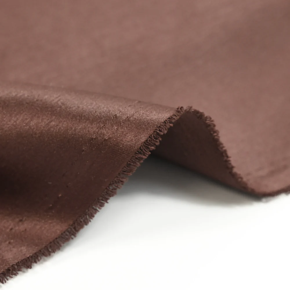 CrĂȘpe satin lourd marron - Image 4