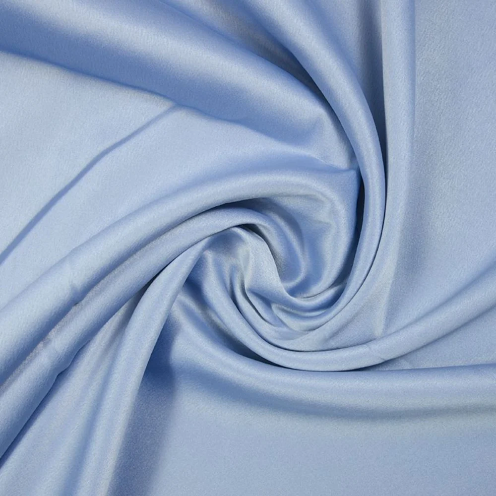 Crêpe satin lourd bleu barbeau - Image 2
