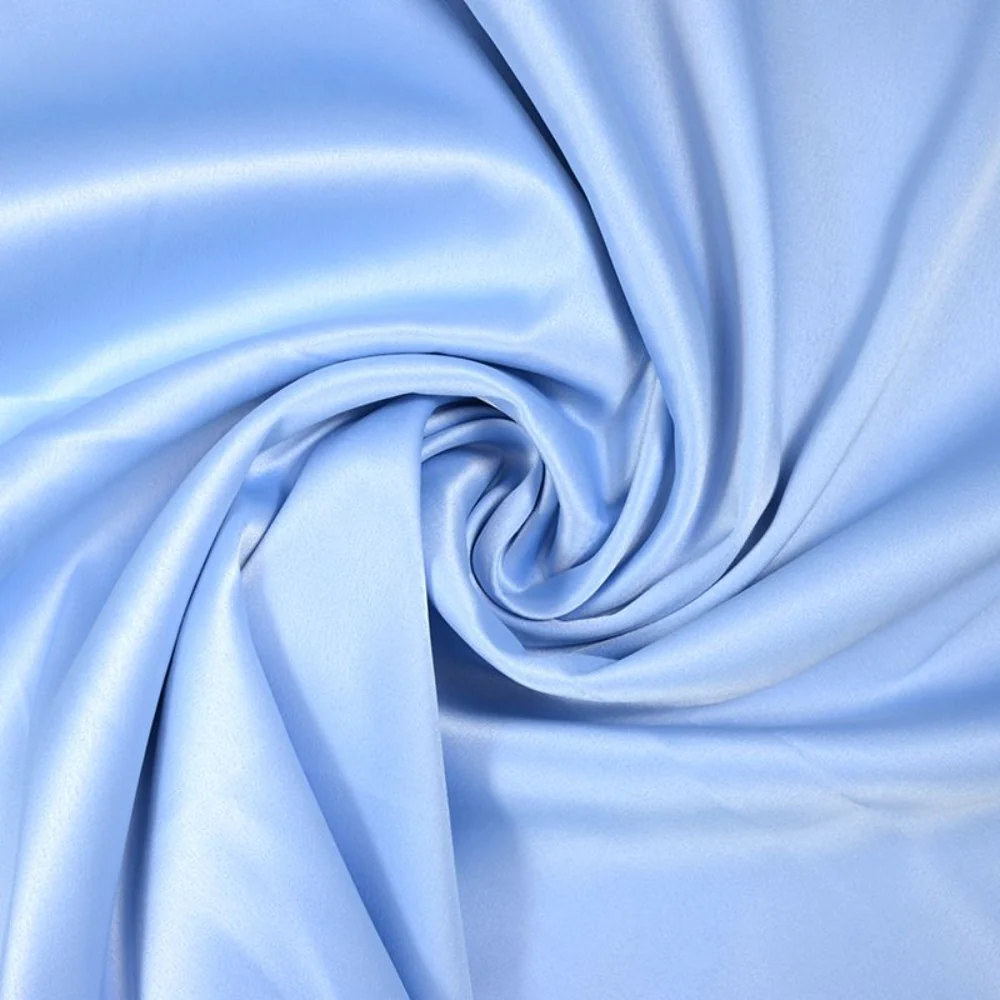 Crêpe satin lourd bleu ciel - Image 2
