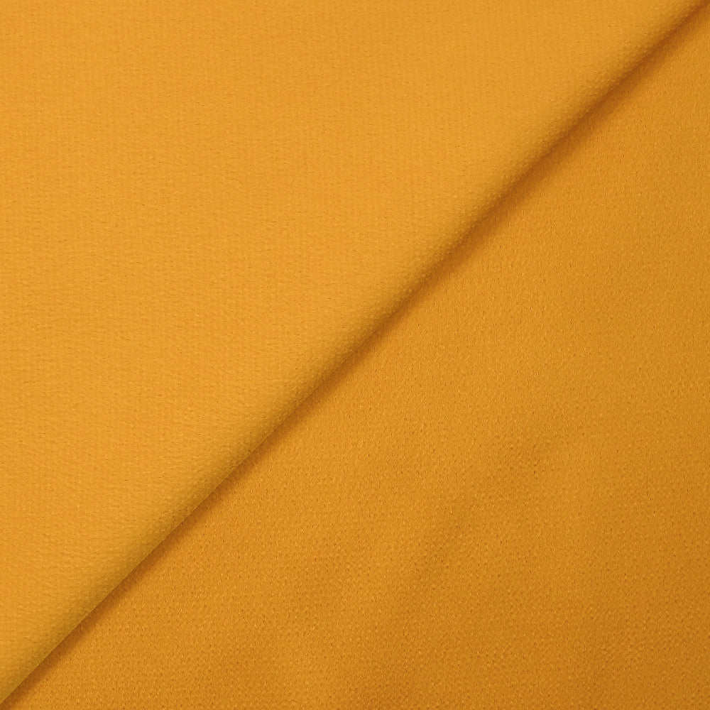 Crêpe satin polyester Bubble jaune moutarde