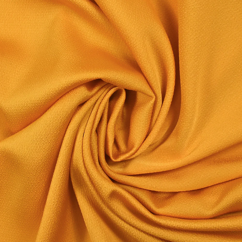 Crêpe satin polyester Bubble jaune moutarde - Image 2