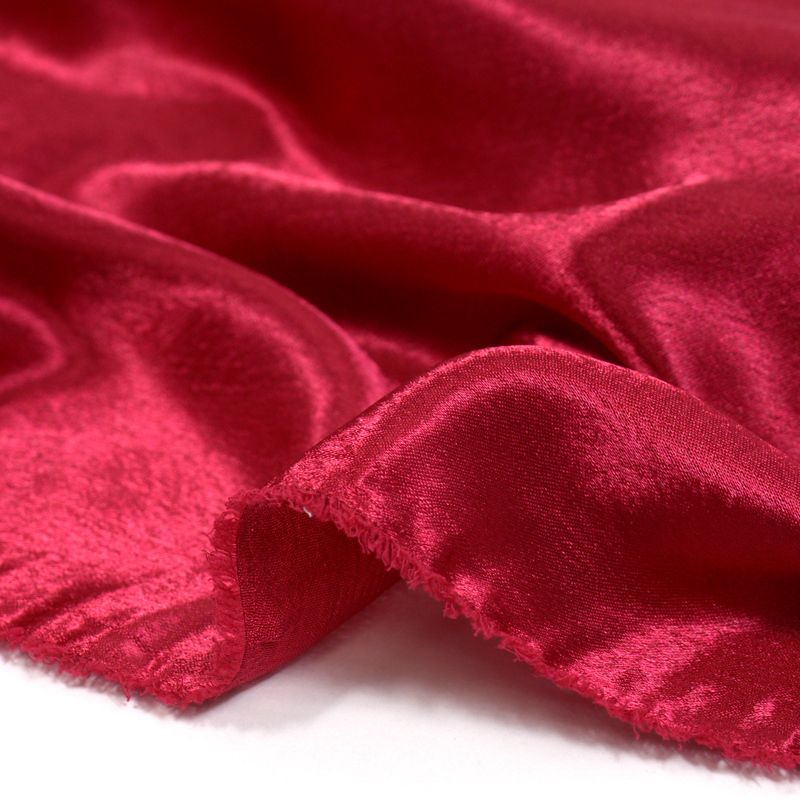 Crêpe satin polyester cerise - Image 3