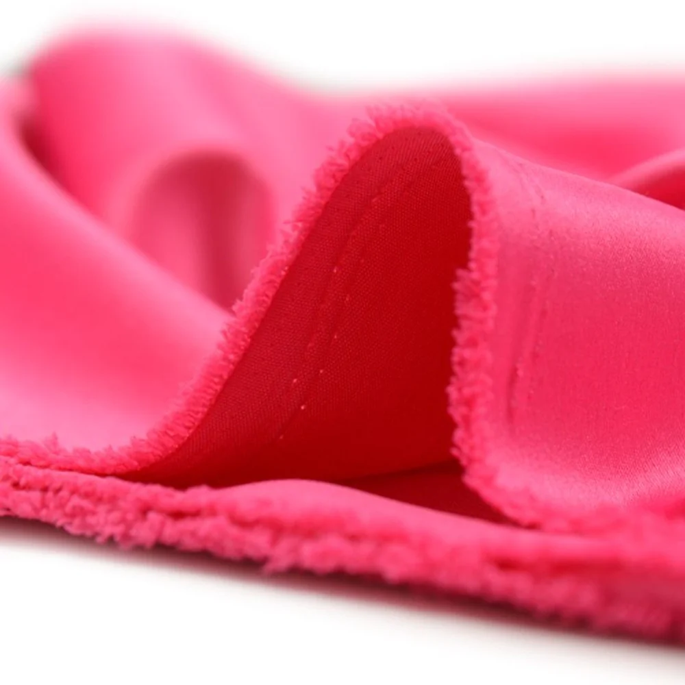 Crêpe satin lourd fuchsia - Image 4