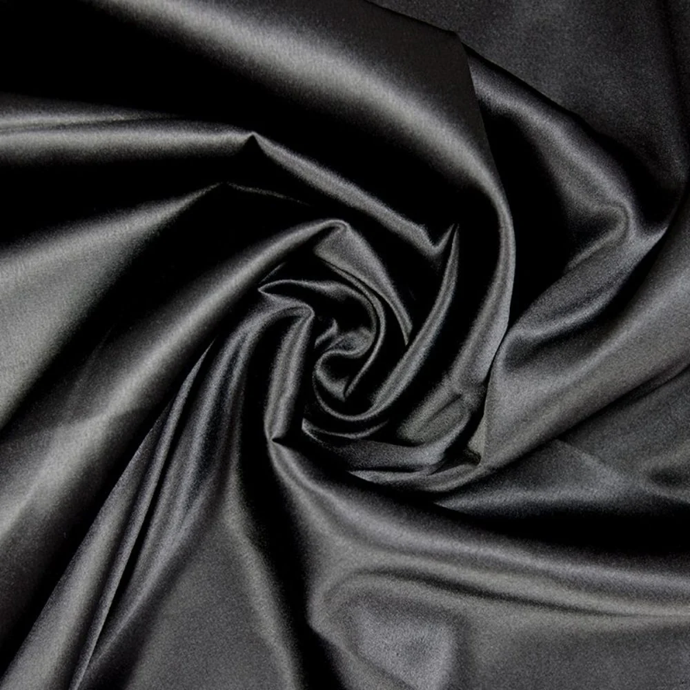 Crêpe satin lourd noir - Image 2