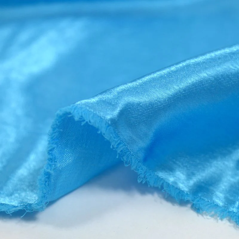 Crêpe satin polyester turquoise - Image 3