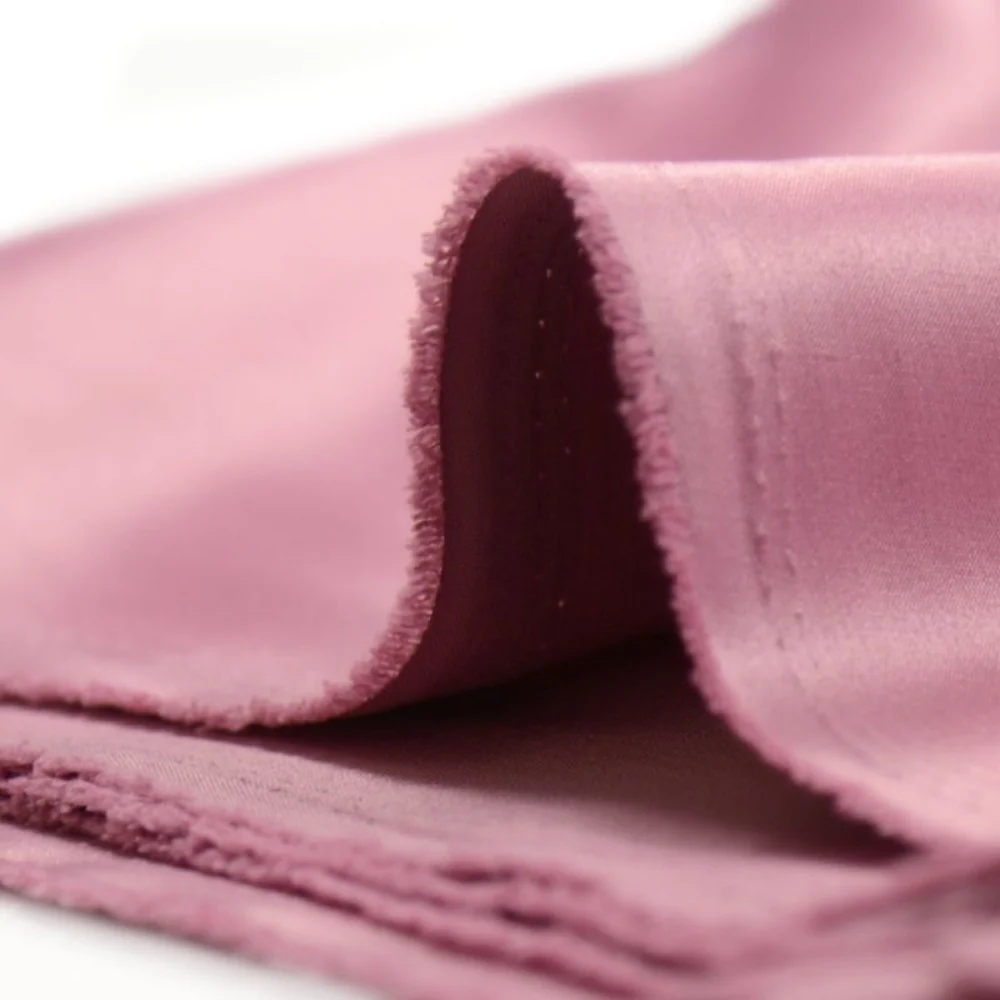 Crêpe satin lourd vieux rose - Image 4