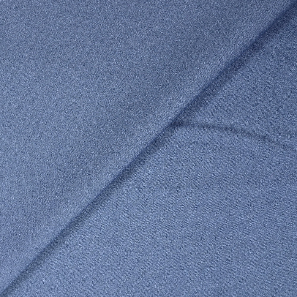 CrĂȘpe satinĂ© de polyester Florencia bleu barbeau