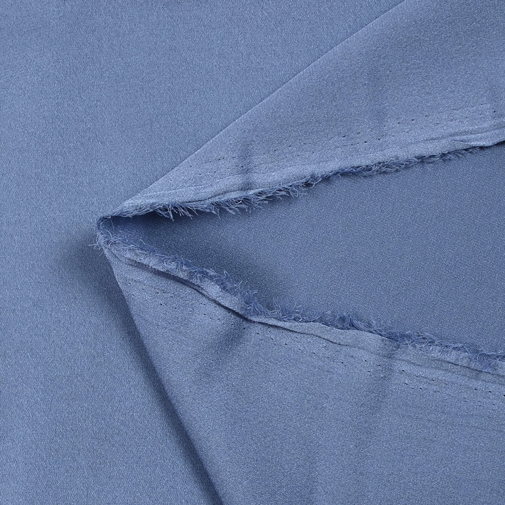 CrĂȘpe satinĂ© de polyester Florencia bleu barbeau - Image 3