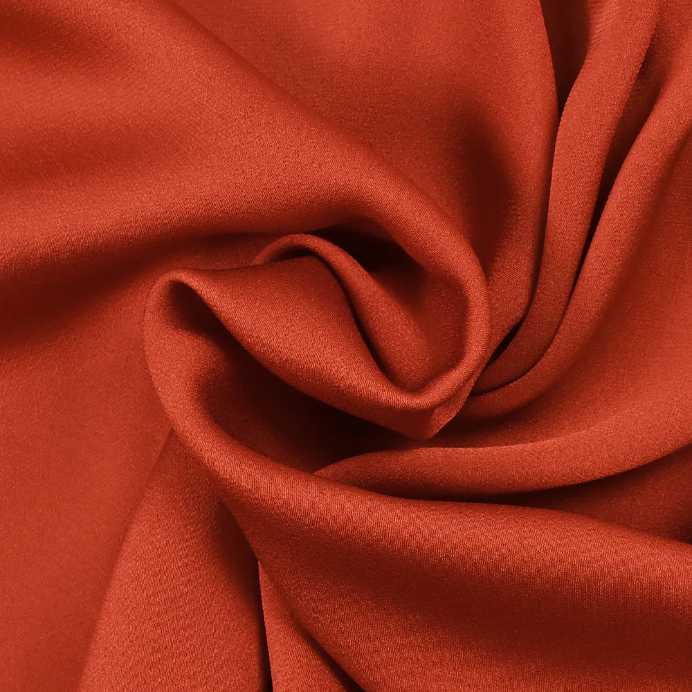 Crêpe satiné de polyester Florencia écrevisse - Image 2