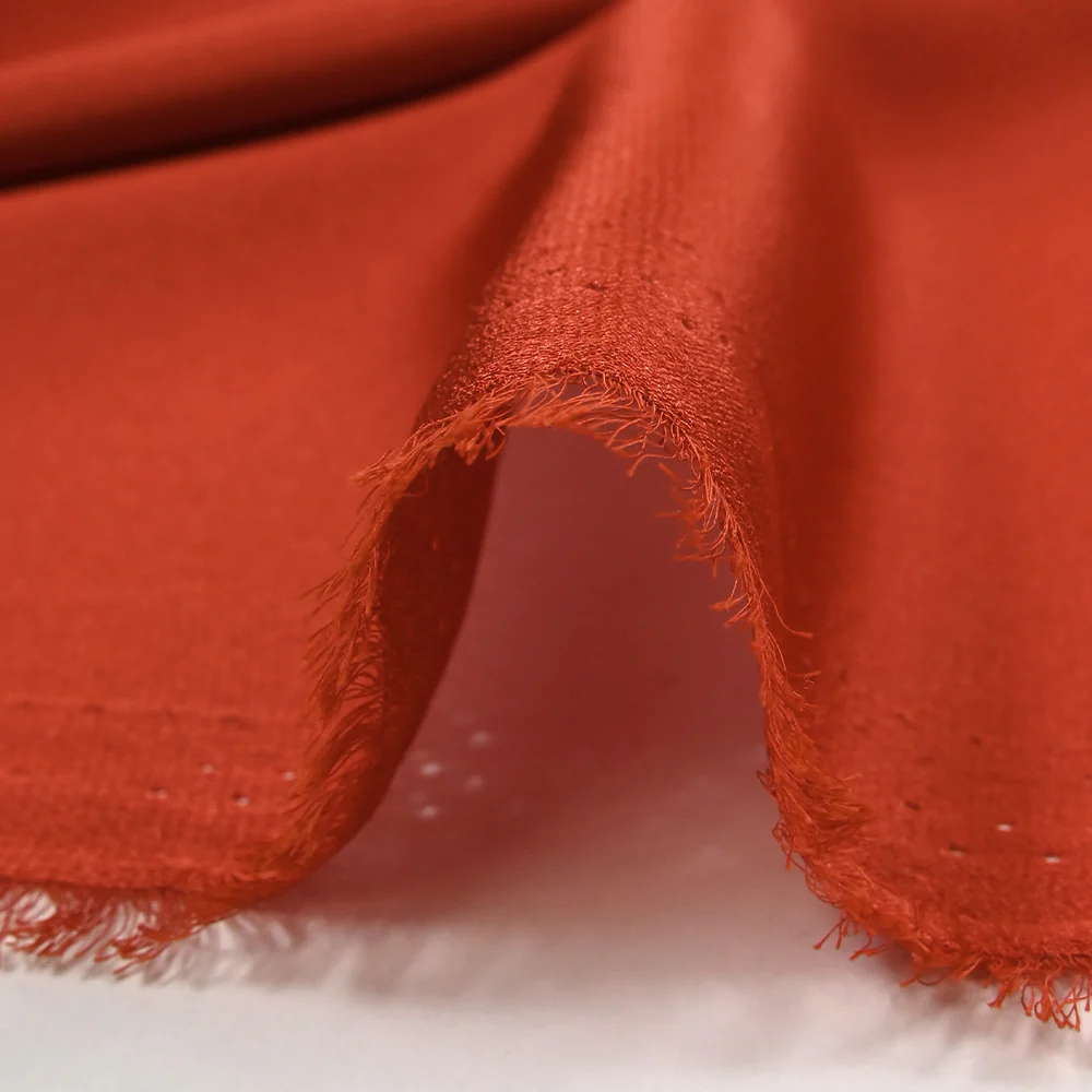 Crêpe satiné de polyester Florencia écrevisse - Image 4