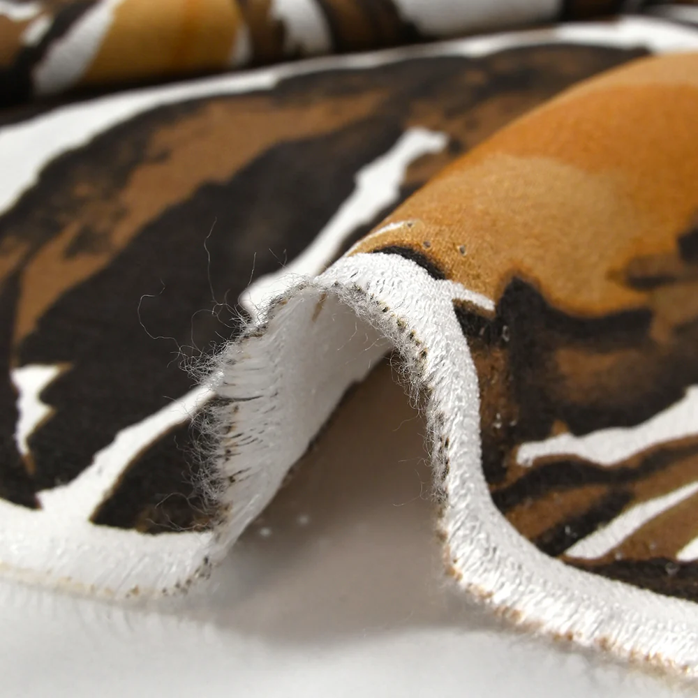 Crêpe viscose imprimé jungle marron fond blanc - Image 6
