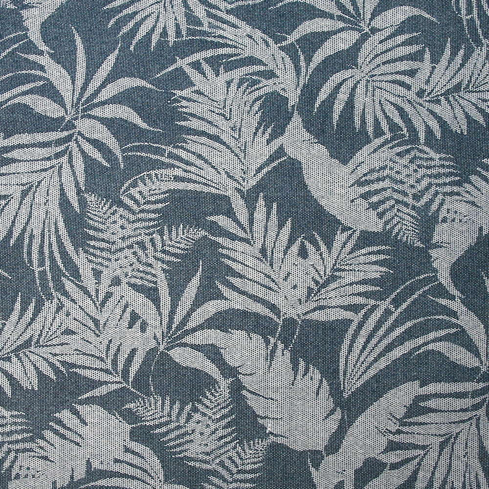 Crêpe viscose imprimé pointillisme feuillage bleu denim
