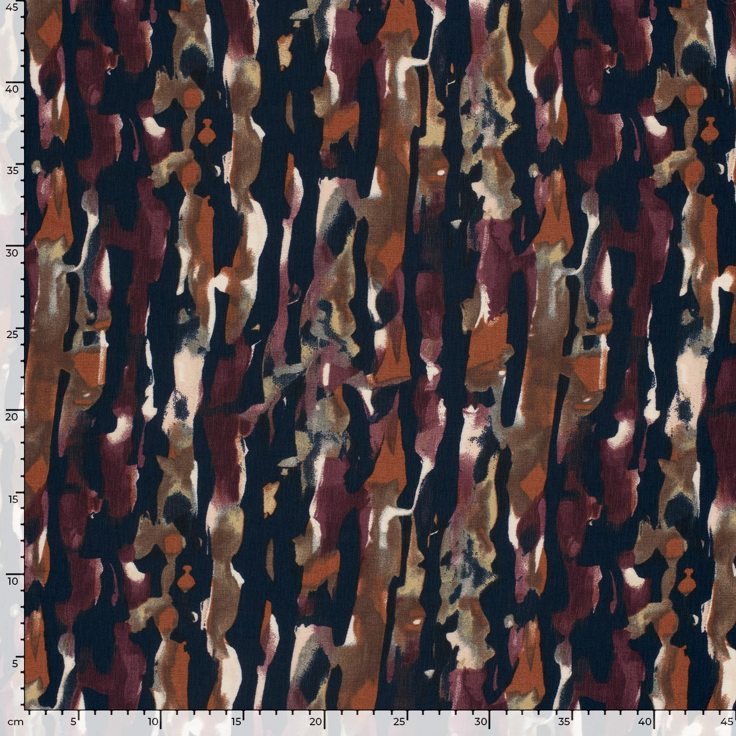 CrĂȘpe viscose ottoman imprimĂ© flaque violet fond marine - Image 6