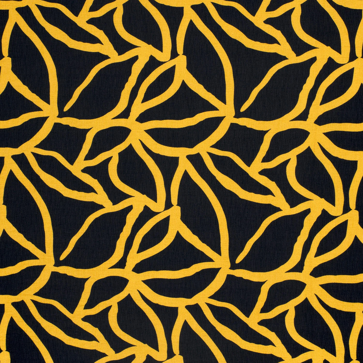 Crêpe viscose ottoman imprimé spaghetti ocre fond noir
