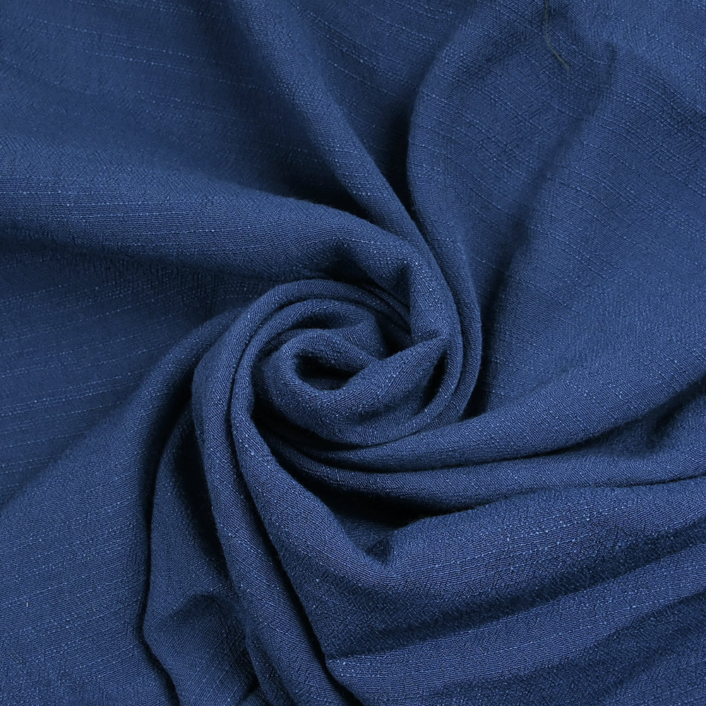 Crépon de viscose doupionné bleu turquin - Image 2