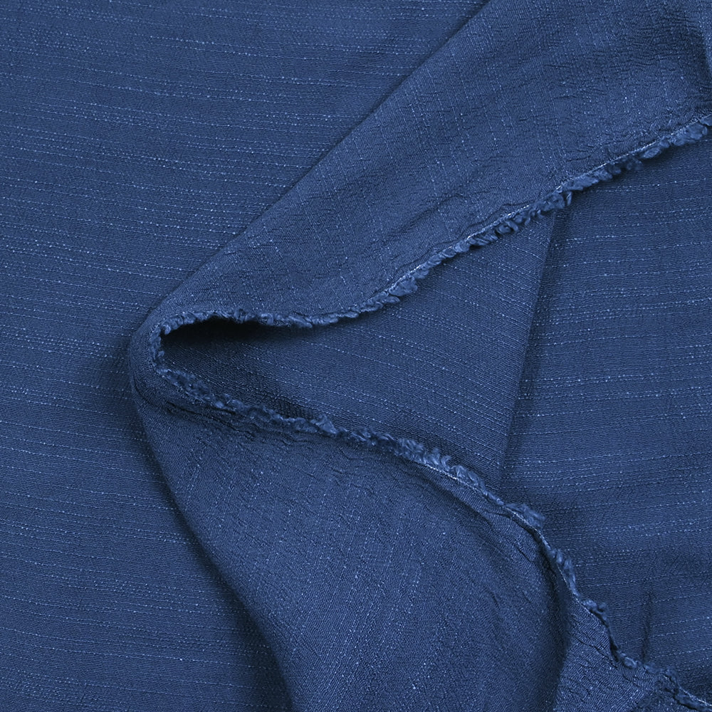 Crépon de viscose doupionné bleu turquin - Image 4