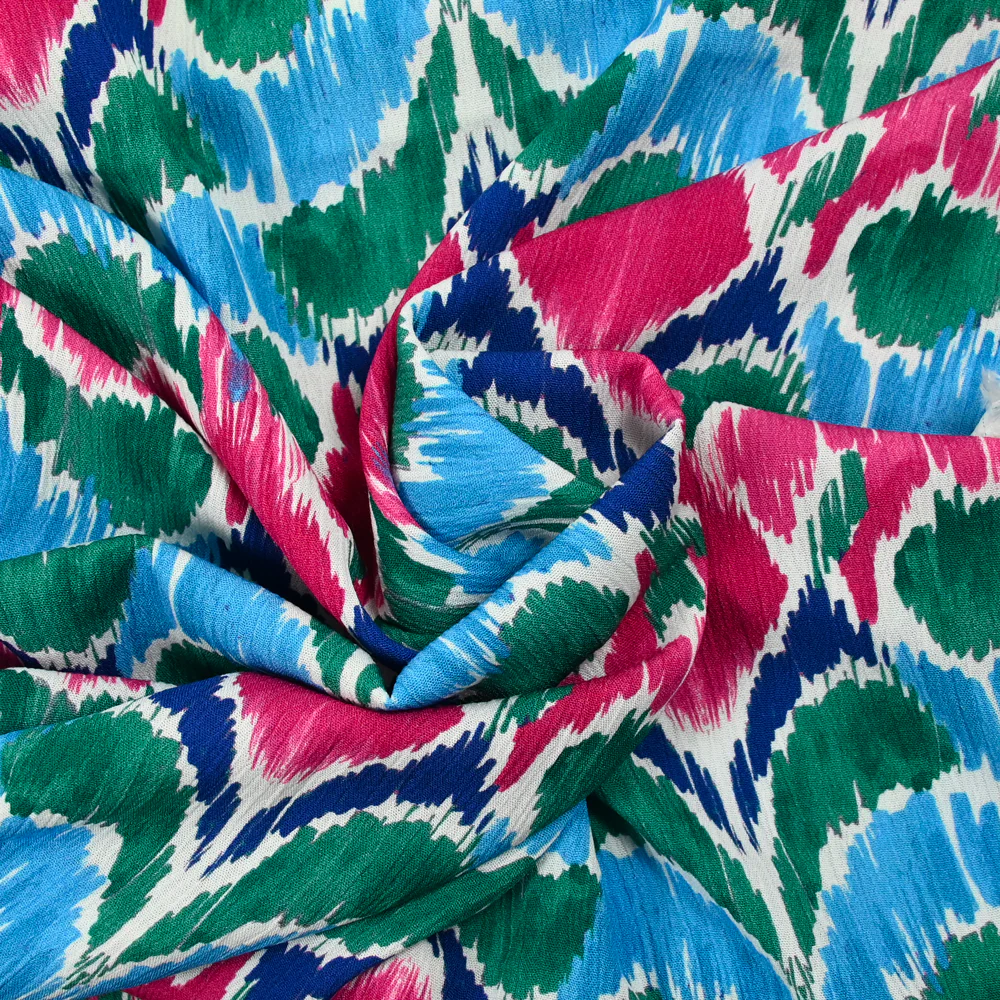 Crépon viscose imprimé reflet magenta et bleu - Image 2