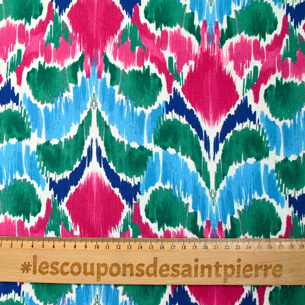 Crépon viscose imprimé reflet magenta et bleu - Image 3