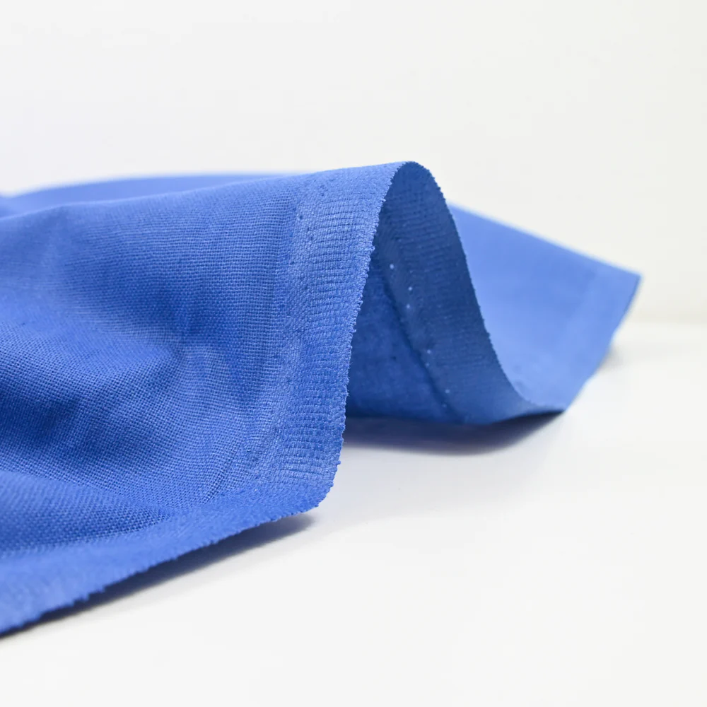 Cretonne de coton bleu - Image 4