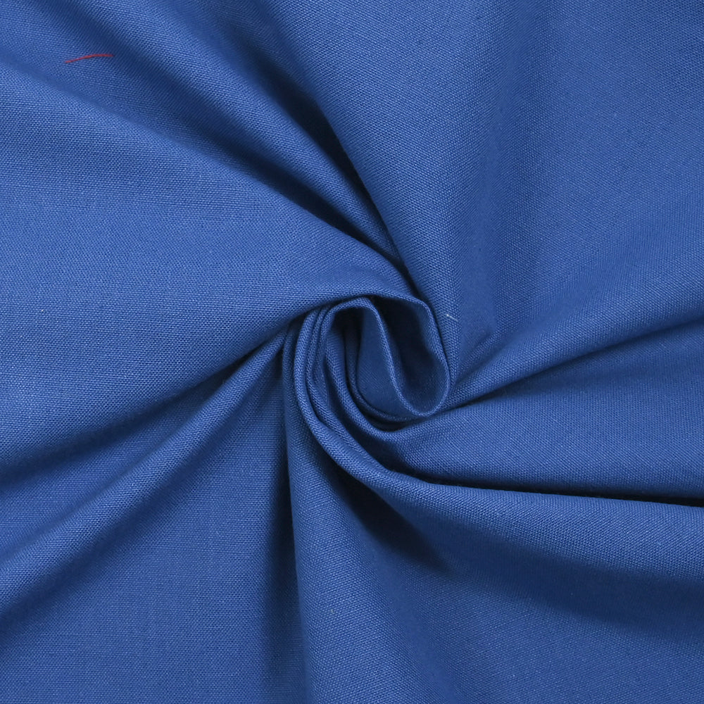 Cretonne de coton unie bleu égyptien - Image 2