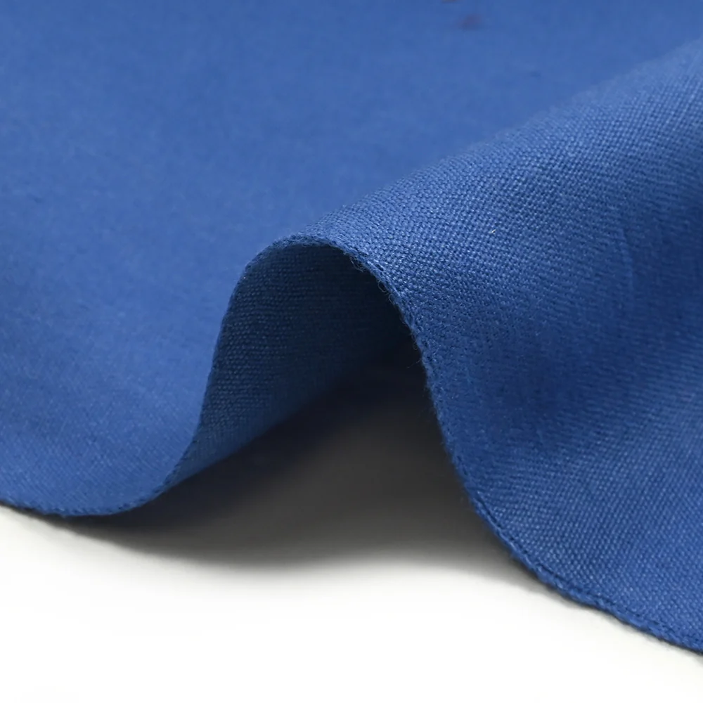 Cretonne de coton unie bleu égyptien - Image 5