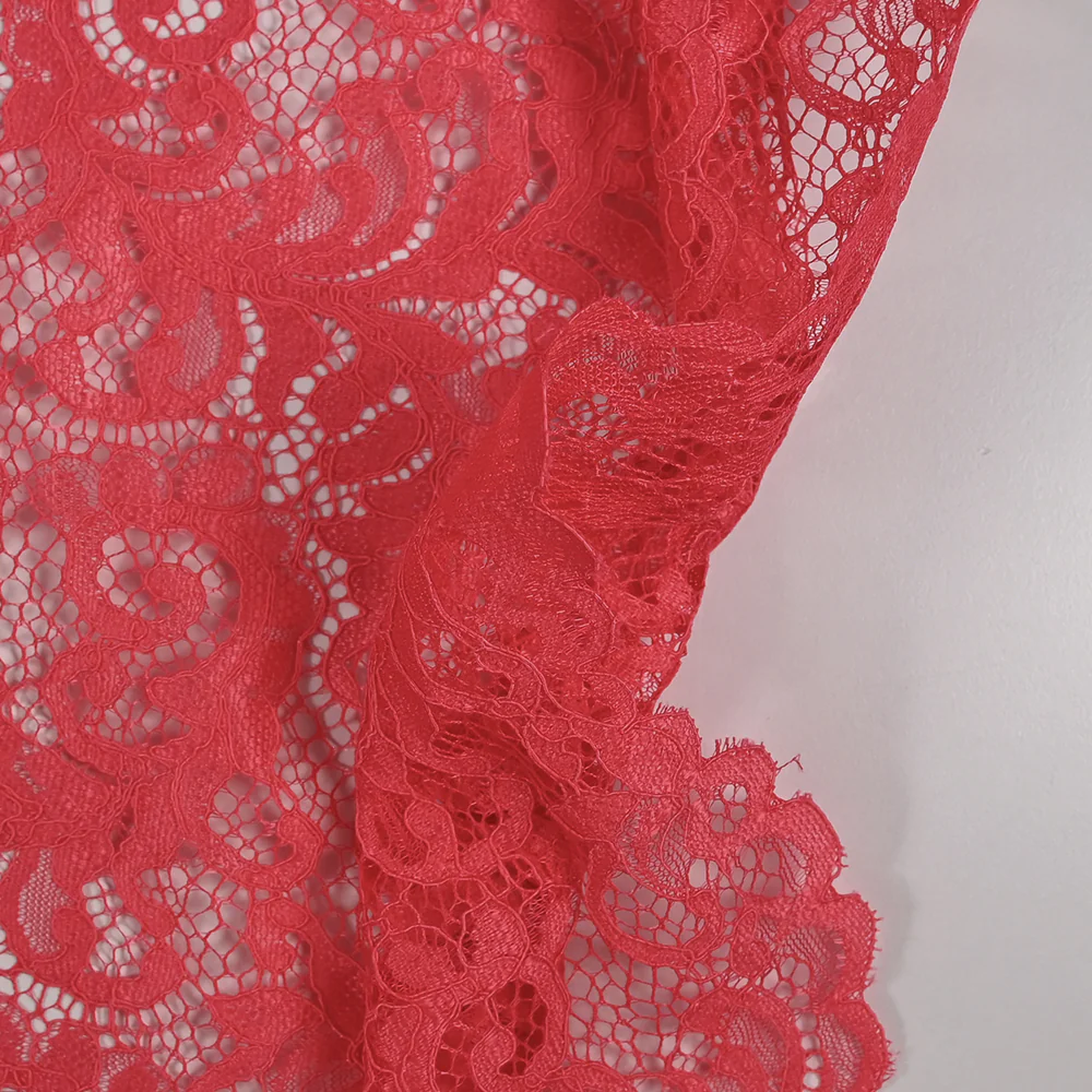Dentelle festonnée Judith rose corail - Image 6