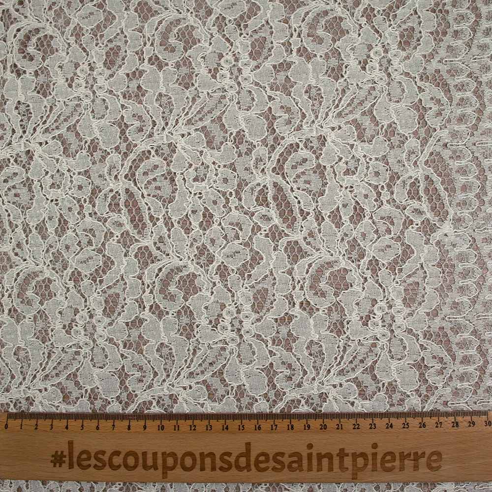 Dentelle polyester Amélie blanc cassé - Image 3