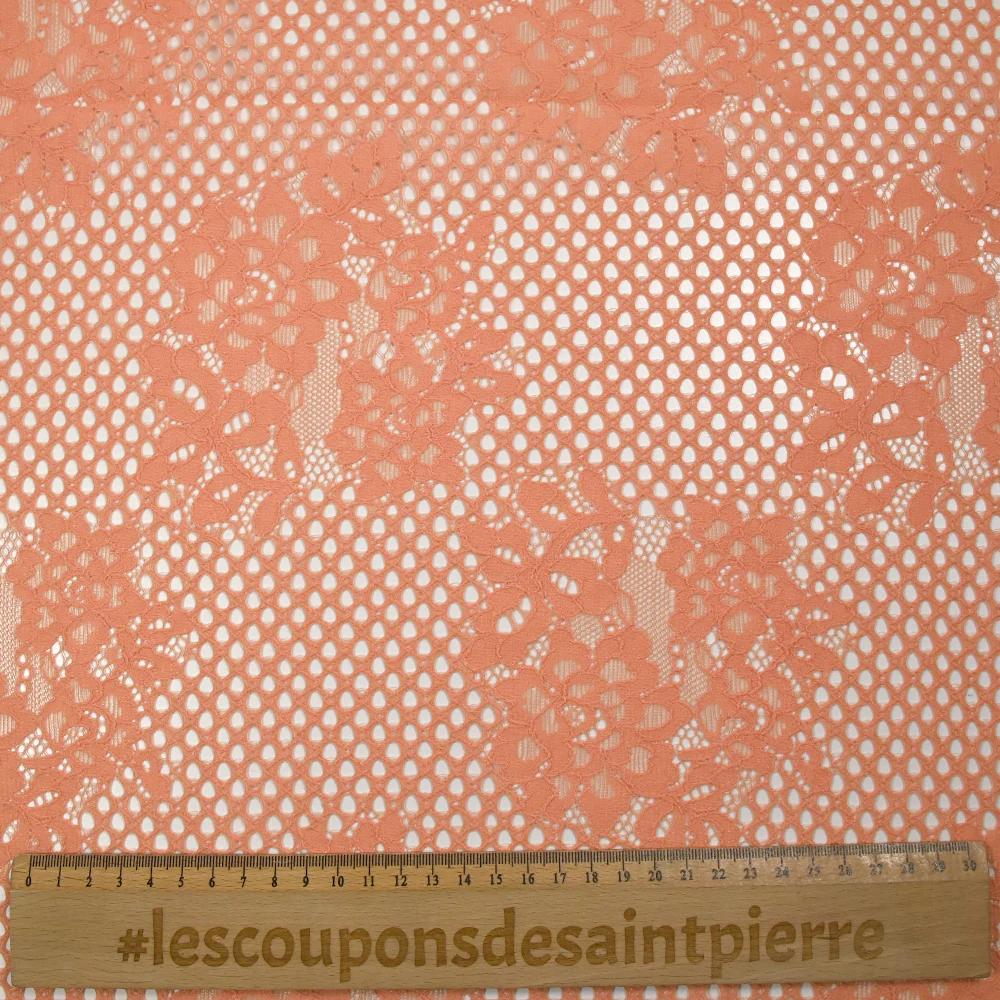 Dentelle polyester Joséphine pêche - Image 3