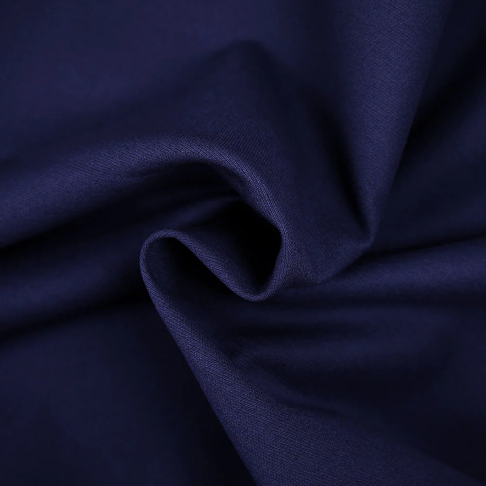 Double crĂȘpe coton et soie bleu marine - Image 2