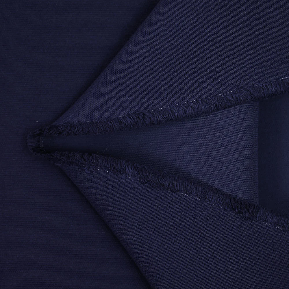 Double crĂȘpe coton et soie bleu marine - Image 3
