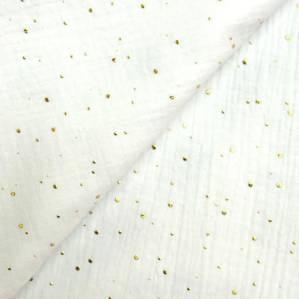 Double gaze blanc cassé confettis doré