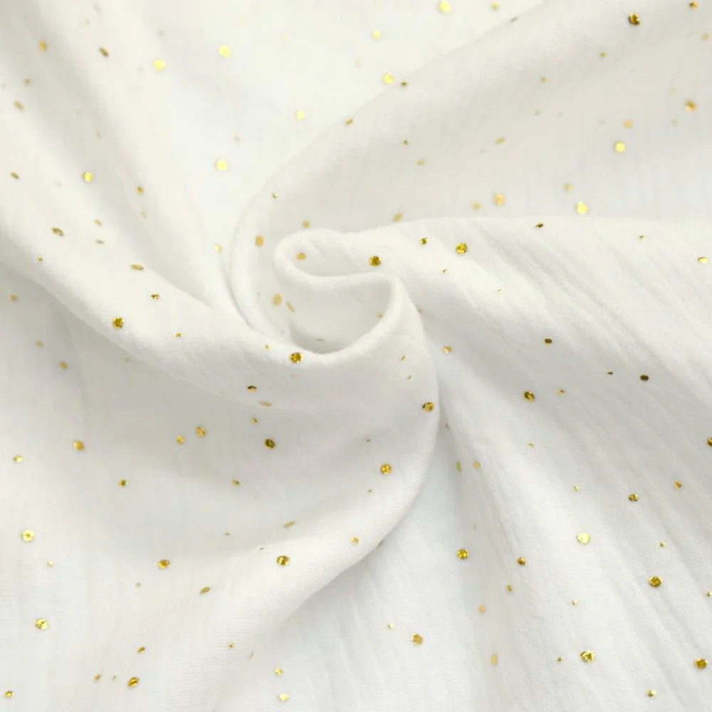 Double gaze blanc cassé confettis doré - Image 3