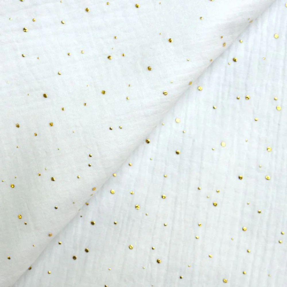 Double gaze blanc confettis doré