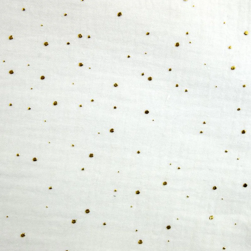 Double gaze blanc confettis doré - Image 2